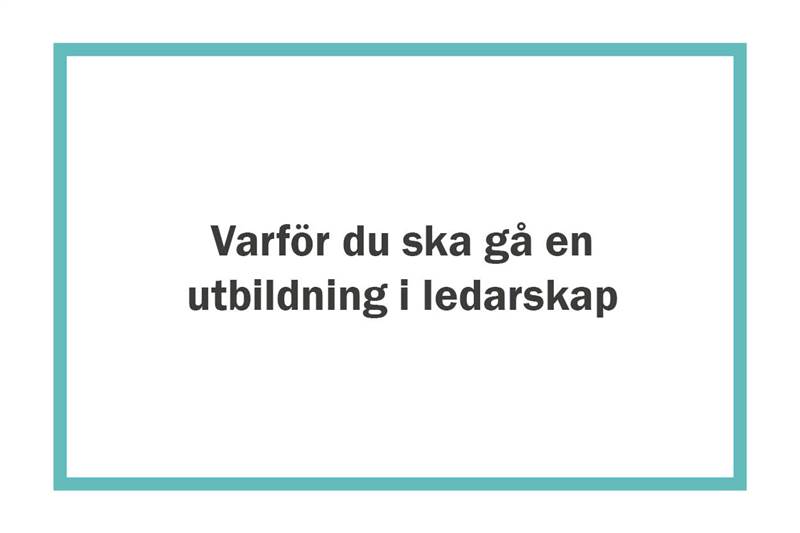 Varför ska du gå en utbildning i ledarskap?